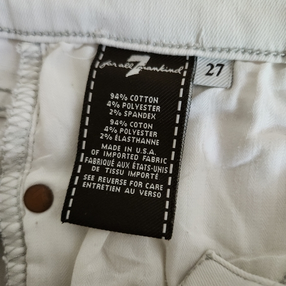 Unique 7 for All Mankind White Skinny Jeans: size 27 - Picture 13 of 14